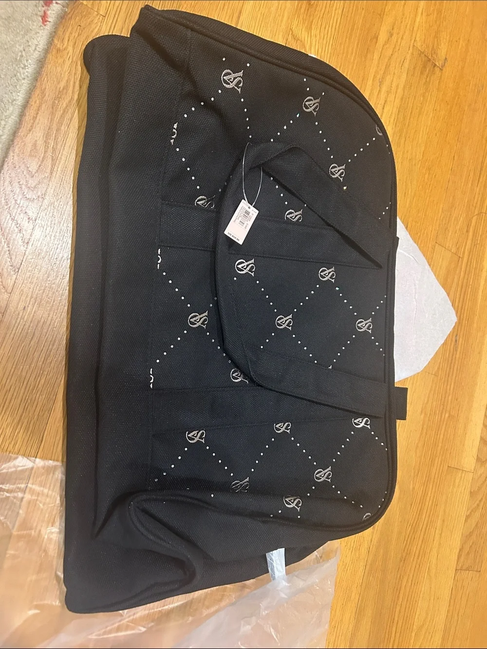 Victoria's Secret Black Laptop Tote with Logo Pattern